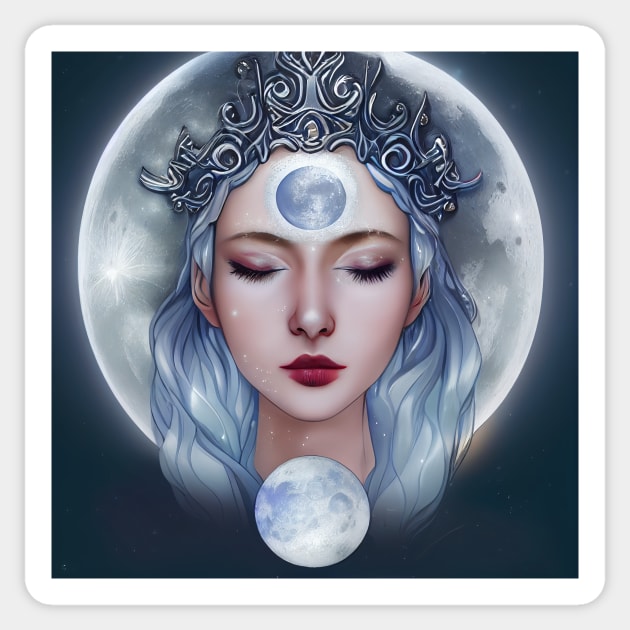 Moon Goddess Sticker by Bam-the-25th